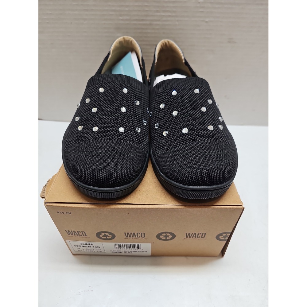 NWT Revitalign Orthotic Embellish Knit Gemma Black Rhinestone Slip-On 10B #2